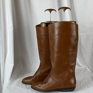 nine west genuine leather brown boots